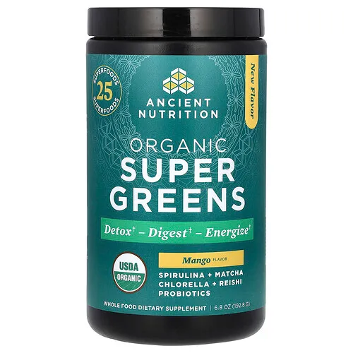 Ancient Nutrition, Superverduras orgánicas, Mango, 192,8 g (6,8 oz)