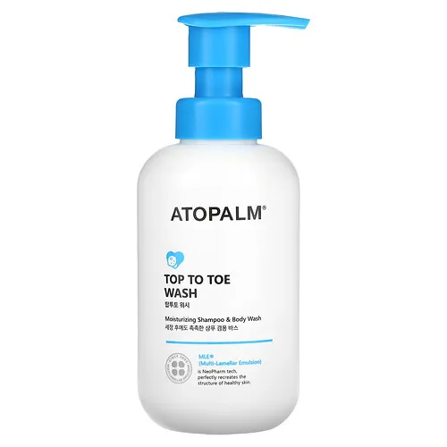 Atopalm, Jabón de pies a cabeza, Champú y gel de ducha humectantes`` 300 ml (10,1 oz. Líq.)