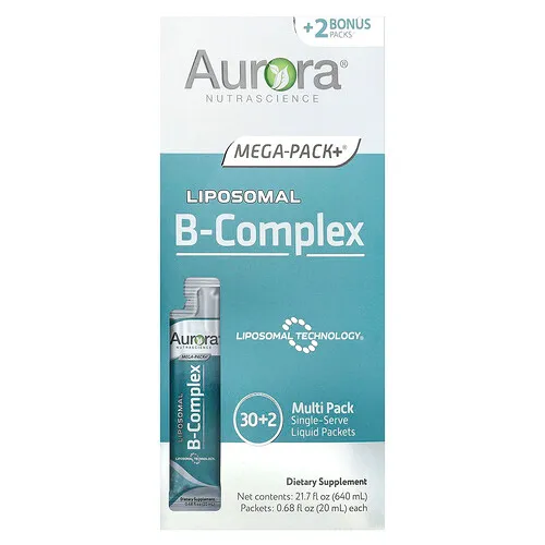 Aurora Nutrascience, Complejo de vitaminas B liposomales, 32 sobres, 20 ml (0,68 oz. líq.) cada uno