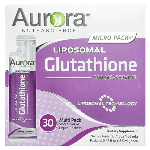 Aurora Nutrascience, Glutatión liposomal Mega-Pack+®, 30 sobrecitos, 13,5 ml (0,46 oz. líq.) cada uno