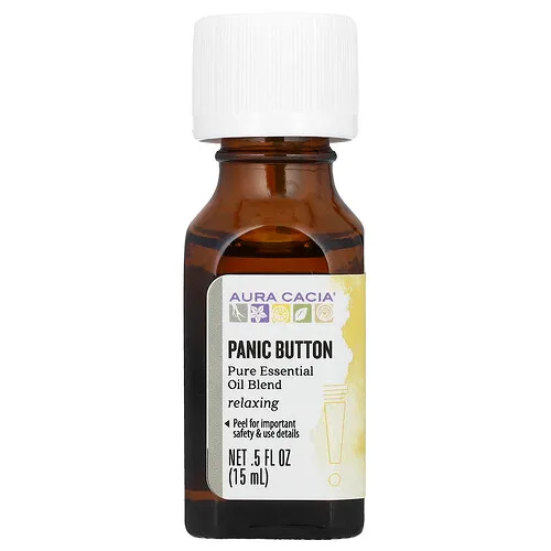 Aura Cacia, Mezcla de aceites esenciales puros, Botón antipánico 15 ml (0,5 oz. líq.)