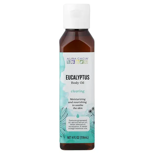 Aura Cacia, Aceite corporal, Limpieza, Eucalipto, 118 ml (4 oz. líq.)