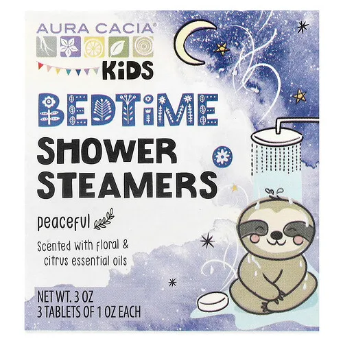 Aura Cacia, Niños, Vaporizadores para la hora de acostarse, Apacible, 3 comprimidos