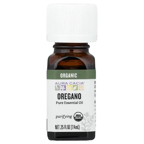 Aura Cacia, Aceite esencial puro, Orégano orgánico, 7,4 ml (0,25 oz. líq.)
