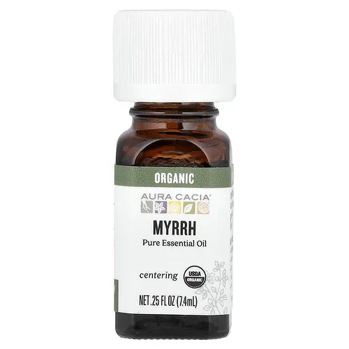 Aura Cacia, Aceite esencial puro, Mirra orgánica, 7,4 ml (0,25 oz. líq.)