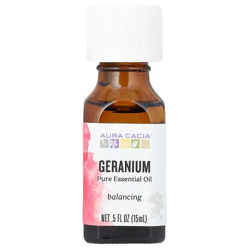 Aura Cacia, Aceite esencial puro, Geranio, 15 ml (0,5 oz. líq.)