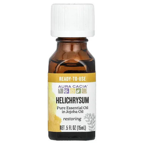 Aura Cacia, Aceites esenciales puros, Helichrysum, 15 ml (0,5 oz. líq.)