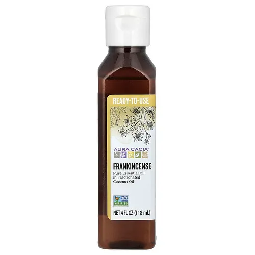 Aura Cacia, Aceite esencial puro en aceite de coco fraccionado, Árbol del incienso, 118 ml (4 oz. líq.)
