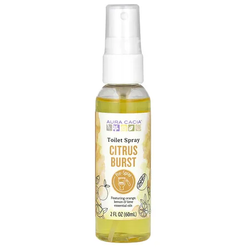 Aura Cacia, Spray para inodoro, Explosión de cítricos, 60 ml (2 oz. líq.)