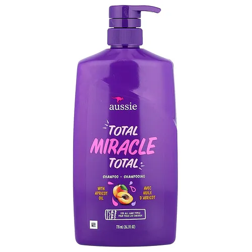 Aussie, Total Miracle, Champú con aceite de albaricoque, Para todo tipo de cabello, 778 ml (26,2 oz. líq.)