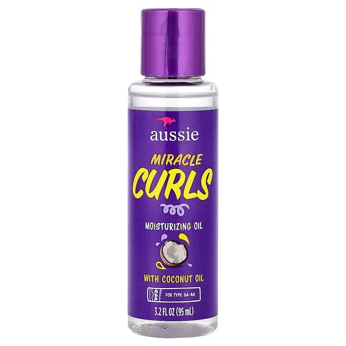 Aussie, Miracle Curls, Aceite humectante con aceite de coco, 95 ml (3,2 oz. líq.)