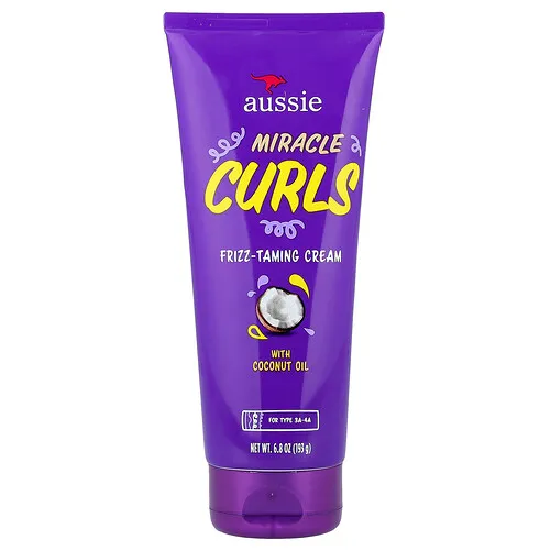 Aussie, Miracle Curls, Crema para controlar el frizz con aceite de coco, 193 g (6,8 oz)