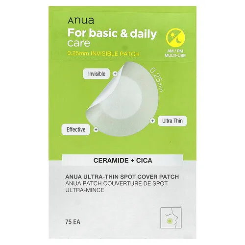 Anua, Parche ultrafino para cubrir manchas, 75 unidades