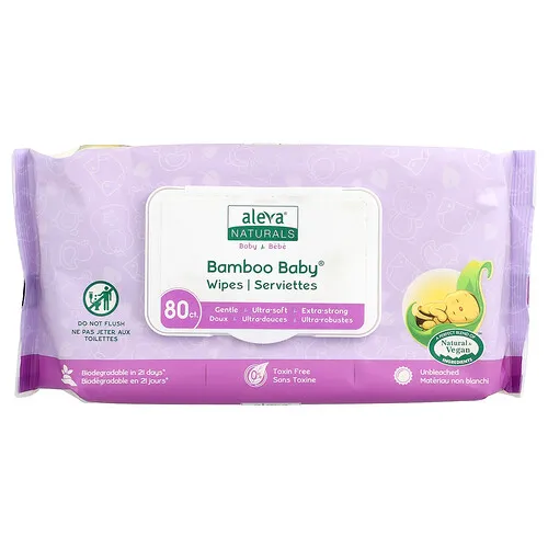 Aleva Naturals, Toallitas Bamboo Baby®, 80 toallitas