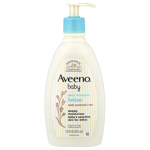 Aveeno, Bebés, Loción humectante de uso diario con avena prebiótica, Sin fragancia, 354 ml (12 oz. líq.)