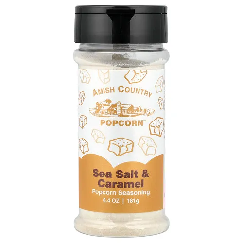 Amish Country Popcorn, Condimento para palomitas de maíz, Sal marina y caramelo, 181 g (6,4 oz)