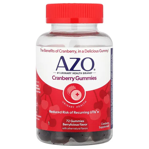 AZO, Gomitas de arándano rojo, Berrylicious, 72 gomitas (250 mg por gomita)
