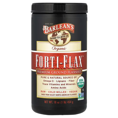 Barlean's, Lino Forti-Flax orgánico, Semillas de lino prémiums molidas, 454 g (16 oz)
