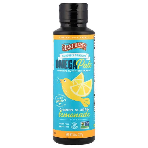 Barlean's, Omega Pals, Essential Nutrition for Kids, Chirpin' Slurpin Lemonade Flavor, 8 oz (227 g)