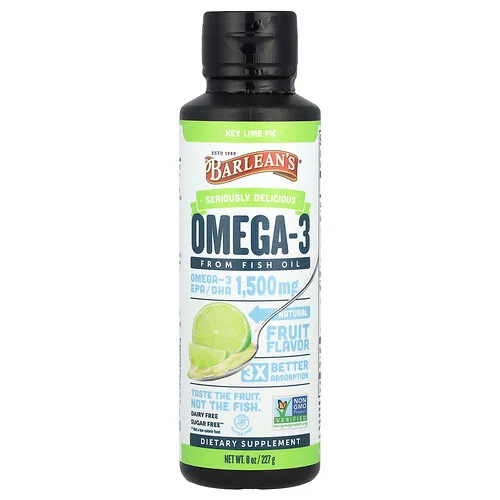Barlean's, Seriously Delicious, Omega-3 proveniente del aceite de pescado, Pastel de lima, 227 g (8 oz)