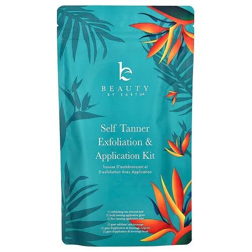 Beauty By Earth, Kit de aplicación y exfoliación para autobronceador, Set de 3 piezas