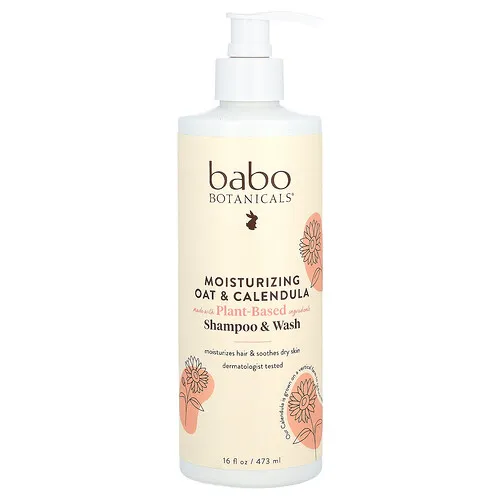 Babo Botanicals, Champú y jabón líquido humectante, Avena y caléndula, 473 ml (16 oz. líq.)