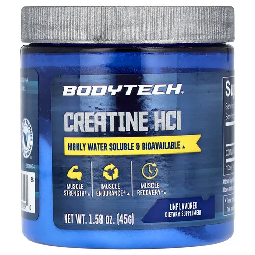 BodyTech, Clorhidrato de creatina, Sin sabor, 45 g (1,58 oz)