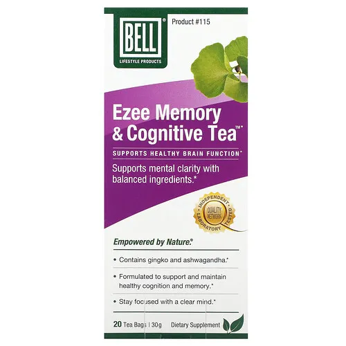 Bell Lifestyle, Ezee Memory & Cognitive Tea™, 20 bolsitas de té, 30 g