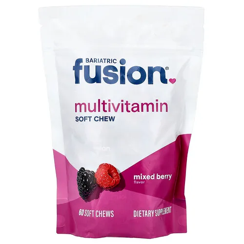 Bariatric Fusion, Suplemento multivitamínico blando masticable, Bayas mixtas, 60 comprimidos masticables blandos