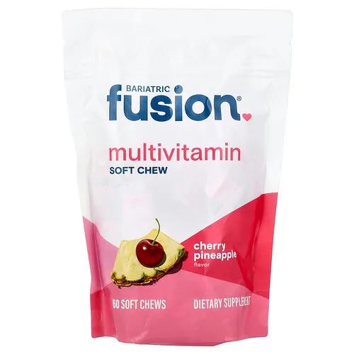 Bariatric Fusion, Suplemento multivitamínico masticable blando, Cereza y piña, 60 comprimidos masticables blandos