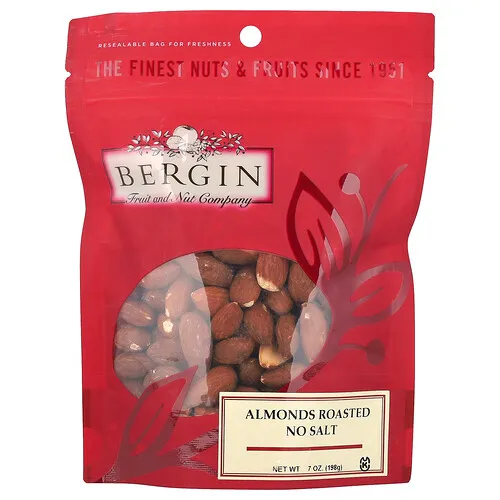 Bergin Fruit and Nut Company, Almendras tostadas, Sin sal, 198 g (7 oz)