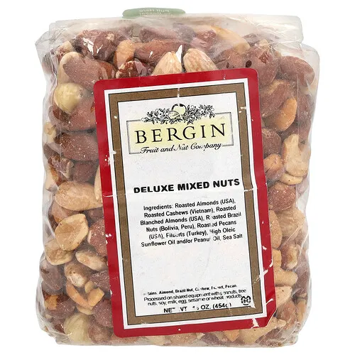 Bergin Fruit and Nut Company, Nueces mixtas prémium, 454 g (16 oz)