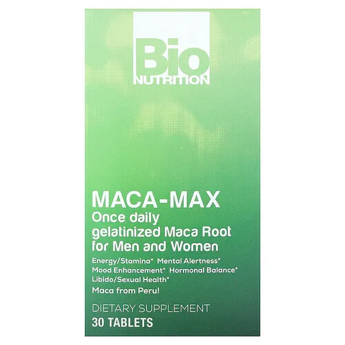 Bio Nutrition, Maca-Max, Para hombres y mujeres, 1000 mg, 30 comprimidos