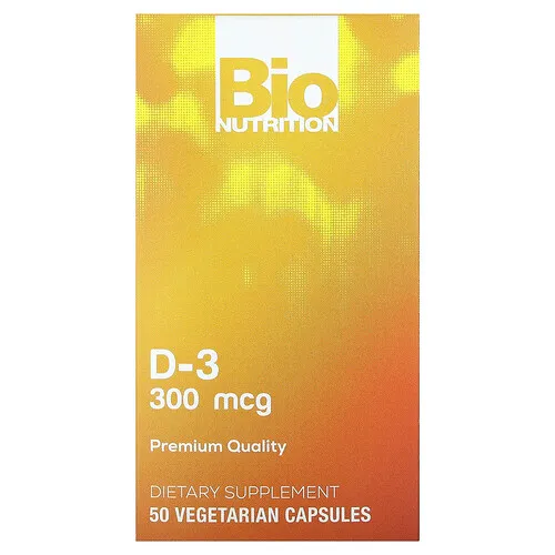 Bio Nutrition, D-3, 300 mcg, 50 cápsulas vegetales