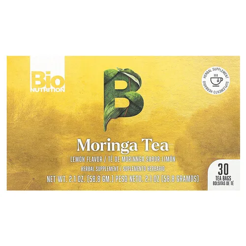 Bio Nutrition, Té de moringa, Limón, Sin cafeína, 30 bolsitas de té, 58,8 g (2,1 oz)