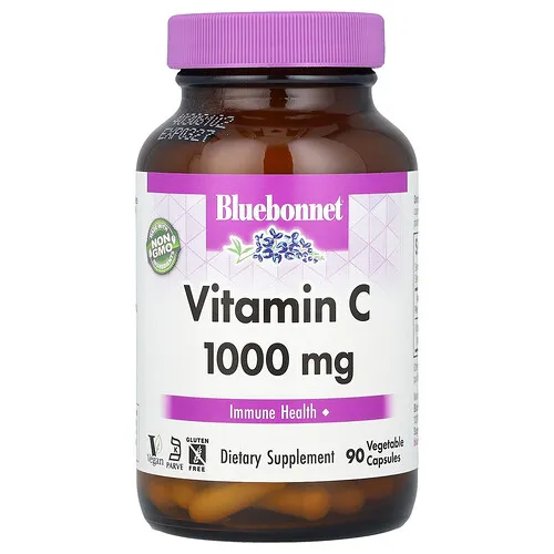 Bluebonnet Nutrition, Vitamina C, 1000 mg, 90 cápsulas vegetales