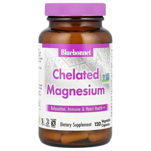 Bluebonnet Nutrition, Magnesio quelado, 120 cápsulas vegetales (100 mg por cápsula)