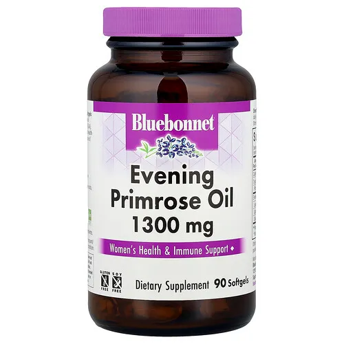 Bluebonnet Nutrition, Aceite de onagra, 1,300 mg, 90 cápsulas blandas