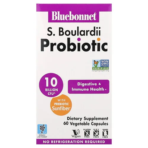 Bluebonnet Nutrition, S. Probiótico Boulardii, 60 cápsulas vegetales