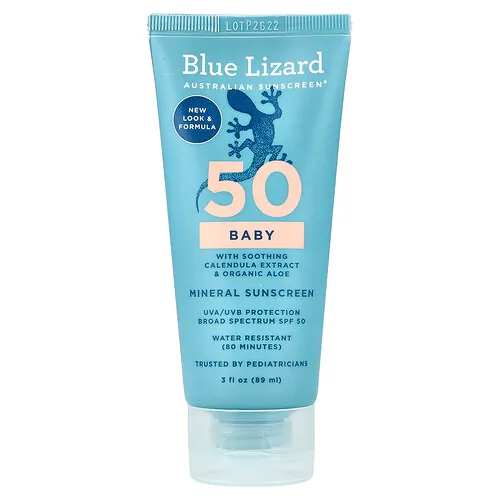 Blue Lizard Australian Sunscreen, Protector solar mineral para bebés, FPS 50, 89 ml (3 oz. líq.)