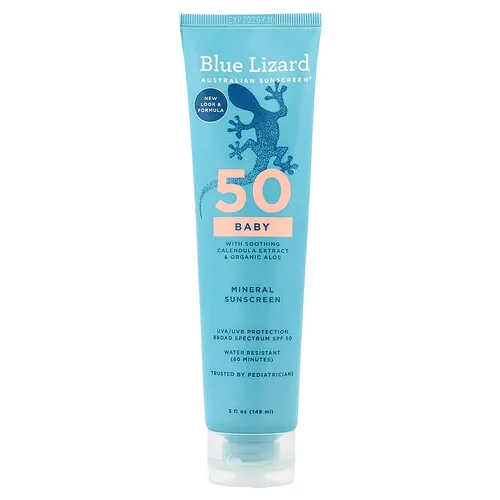 Blue Lizard Australian Sunscreen, Protector solar mineral para bebés, FPS 50, 148 ml (5 oz. líq.)