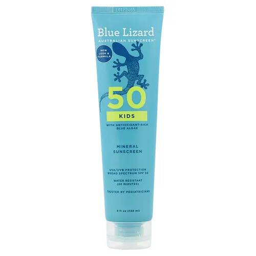 Blue Lizard Australian Sunscreen, Protector solar mineral para niños, FPS 50, 148 ml (5 oz. líq.)
