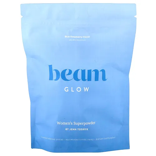 Beam, Brillo, Frambuesa azul, 15 sobrecitos, 6,7 g (0,23 oz) cada uno