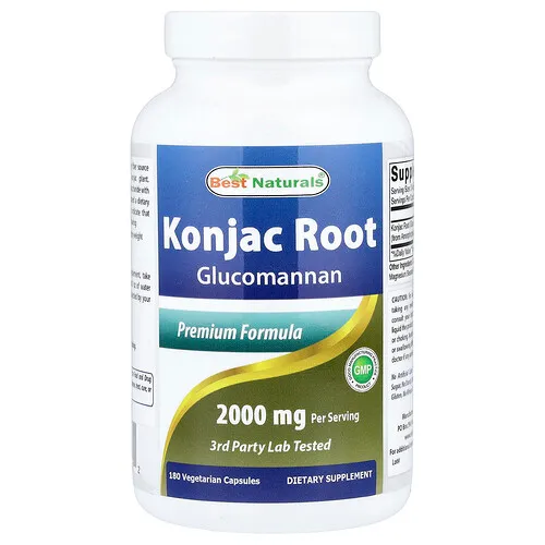 Best Naturals, Raíz de konjac, 180 cápsulas vegetales (666 mg por cápsula)