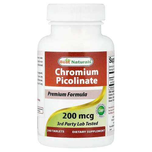 Best Naturals, Picolinato de cromo, 200 mcg, 240 comprimidos