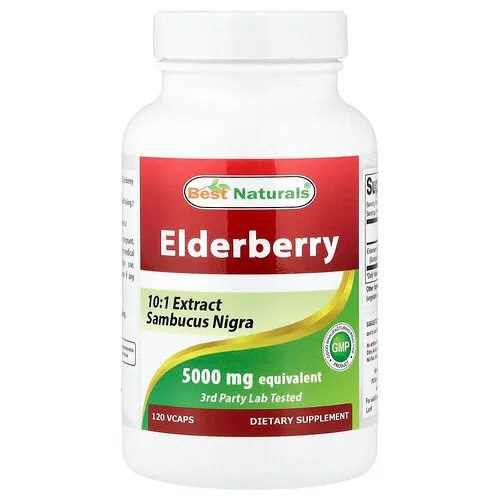 Best Naturals, Saúco, 5000 mg, 120 cápsulas vegetales