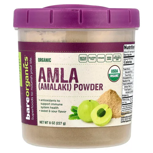 BareOrganics, Polvo de amla orgánica, 227 g (8 oz)
