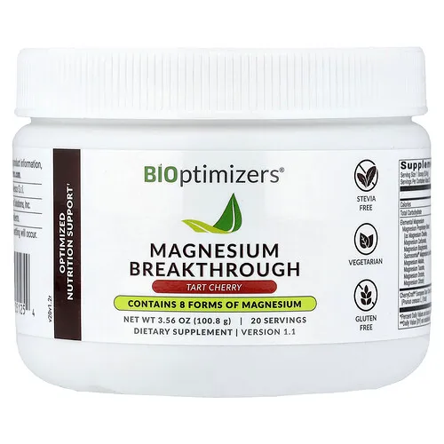 BIOptimizers, Magnesium Breakthrough, Cereza ácida, 100,8 g (3,56 oz)