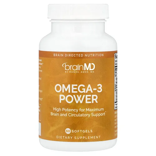 BrainMD, El poder de los omega-3, 60 cápsulas blandas (800 mg por cápsula blanda)