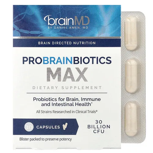 BrainMD, Probrainbiotics Max, 30 cápsulas